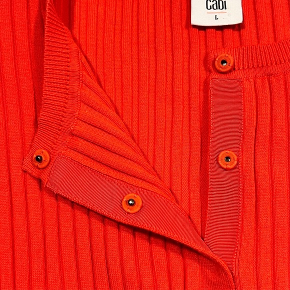 CAbi Trumpet Snap Ribbed Cardigan Sweater Red Style 5285 Women's Size Large - Picture 5 of 12